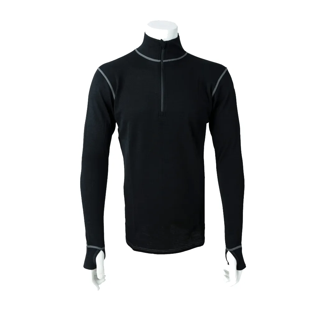 100% Merino Wool Zip Up Base Layer