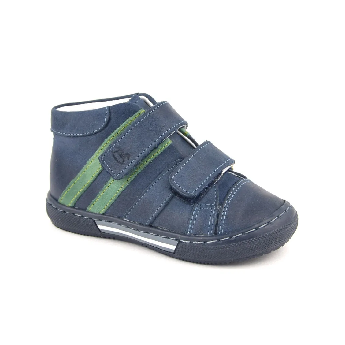 (1855-24) Emel Navy-green Tennis with Velcro Straps