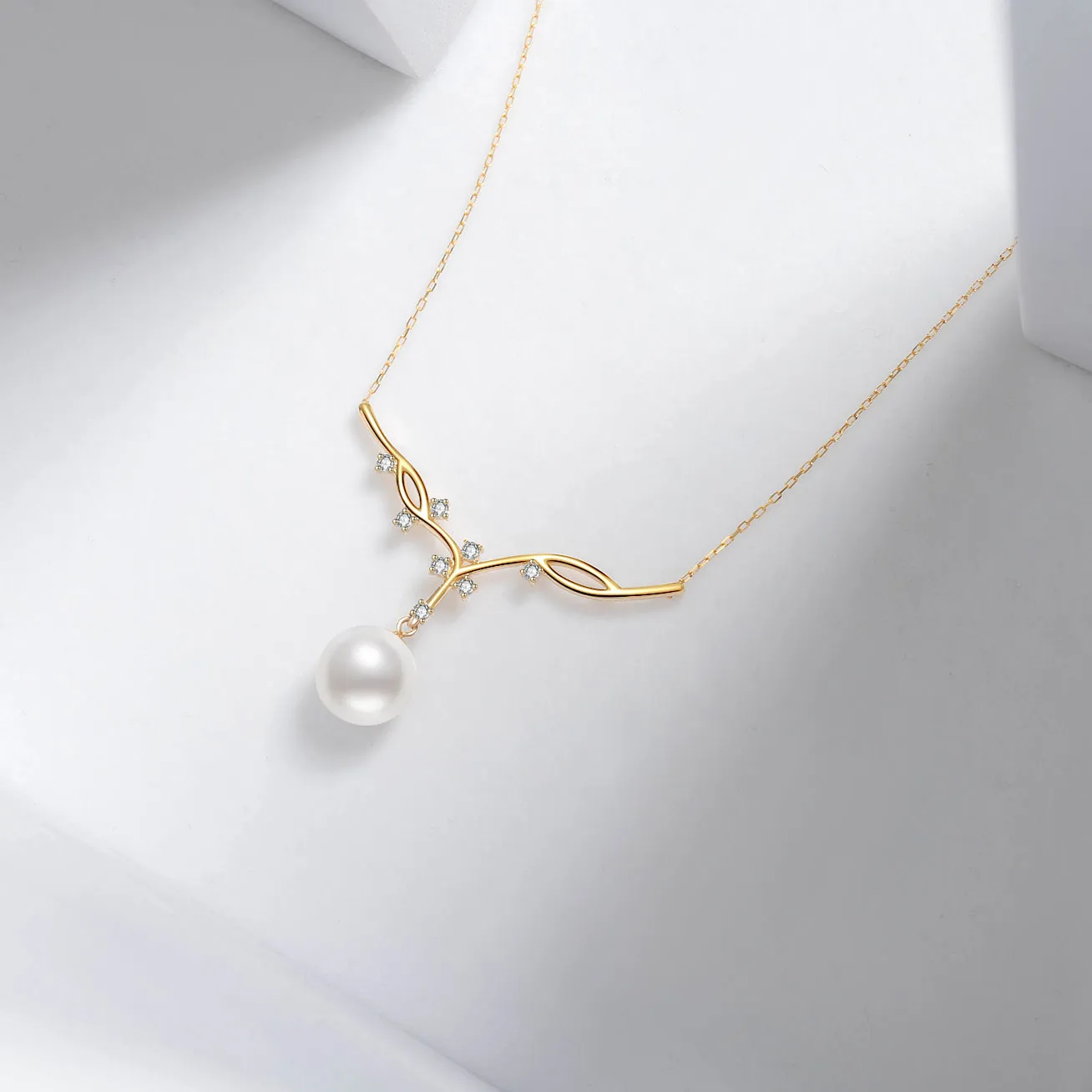 18k Gold Freshwater Pearl Necklace KN00084 | STARRY