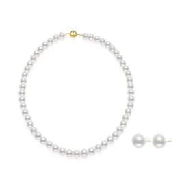 18k Gold Top Grade Aurora HANADAMA Akoya Pearl Set KS00002