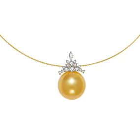 18K Solid Gold Pearl Necklace KN00005