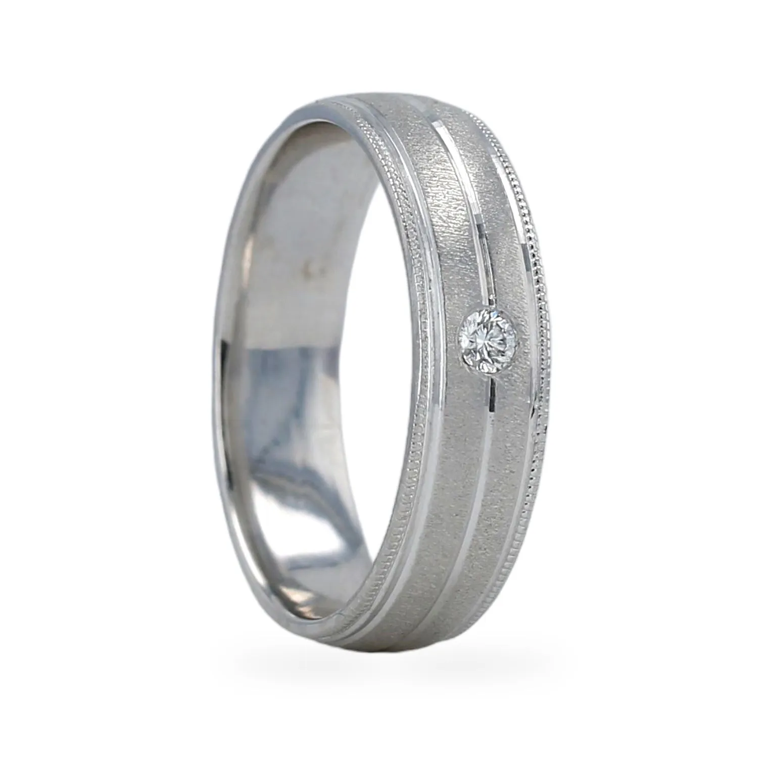 18K White gold diamond band