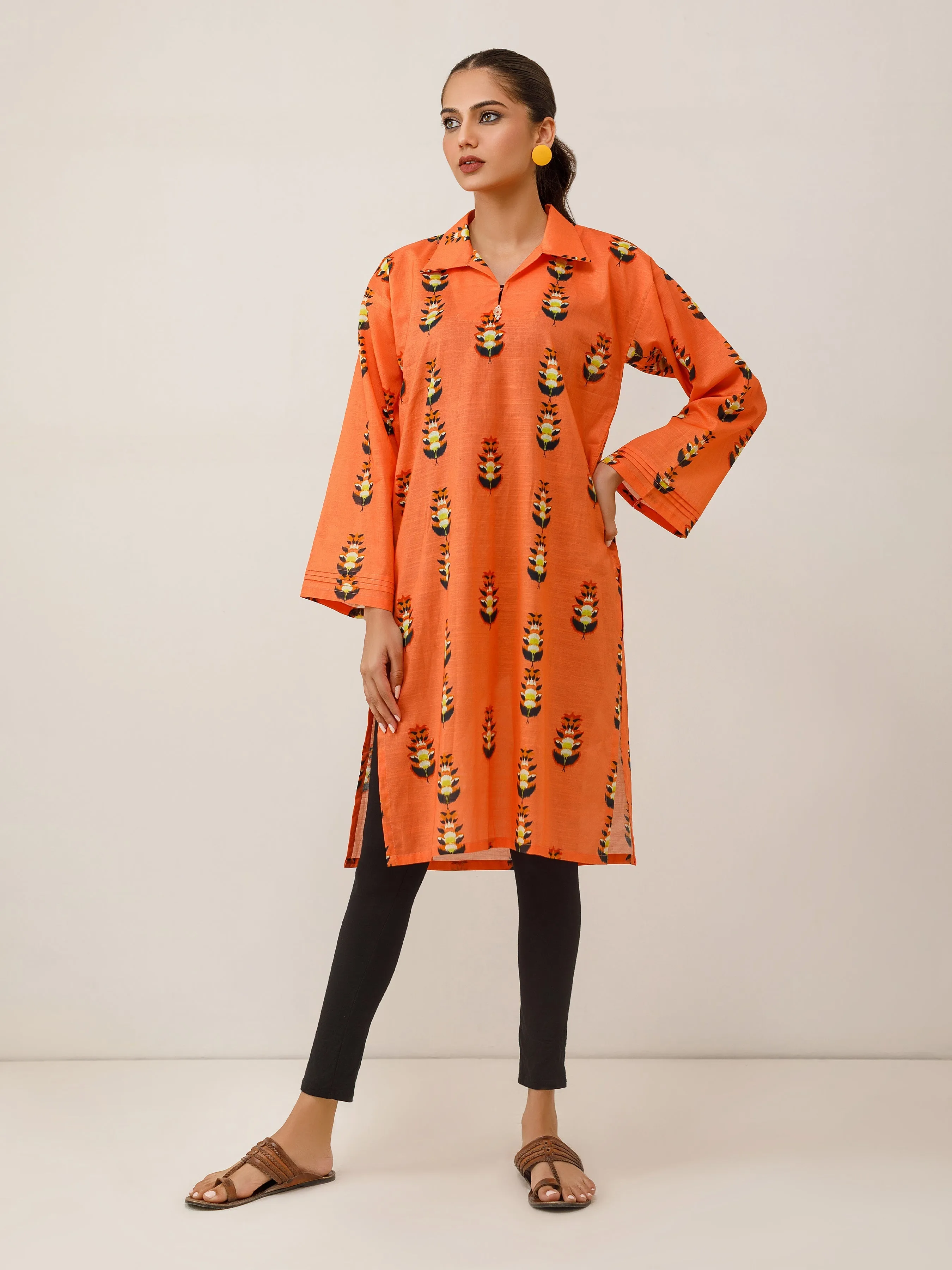 1pc Unstitched Digital Printed Lawn Slub Kurti