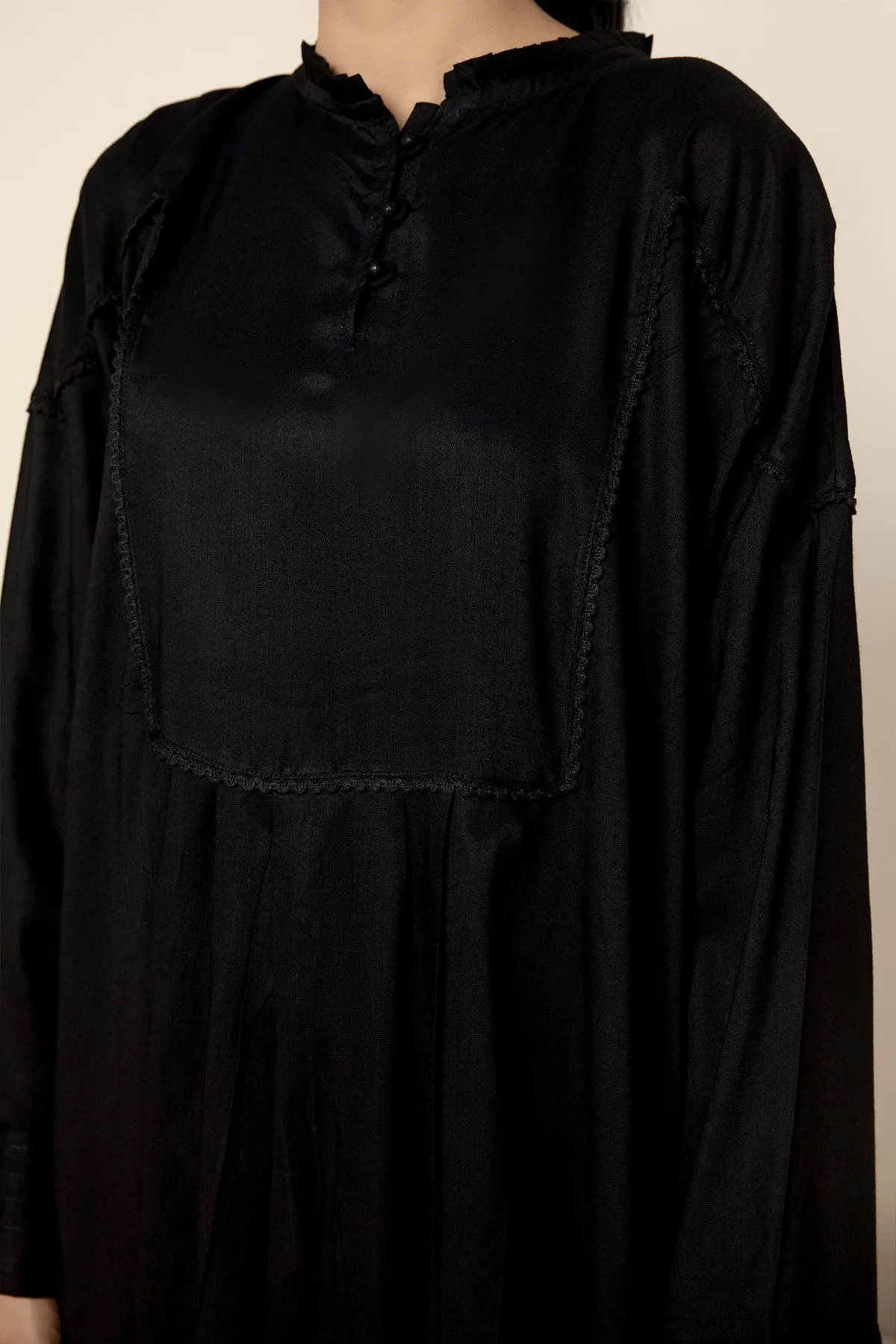 1PIECE LINEN KURTA | LELK-20 Black