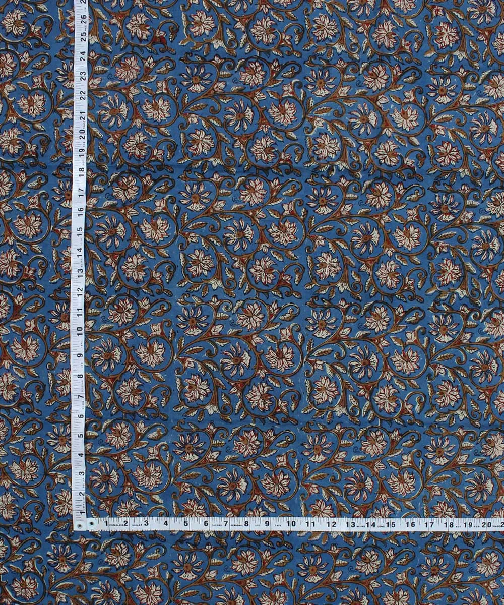 2.5m Blue hand block print cotton kurta material