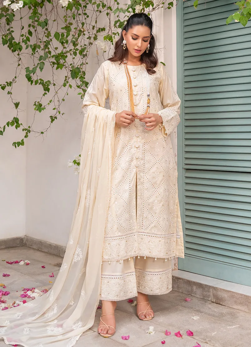 3 Pc Chikankari Lawn Unstitched