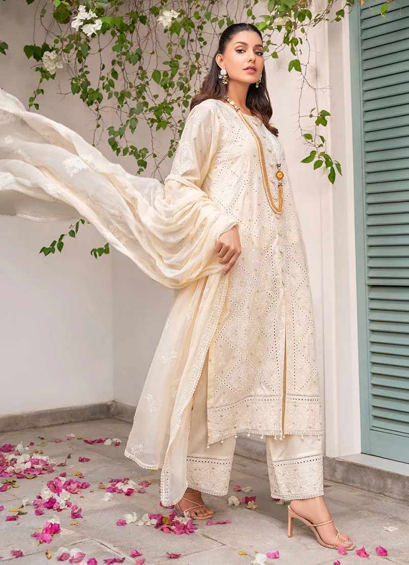 3 Pc Chikankari Lawn Unstitched