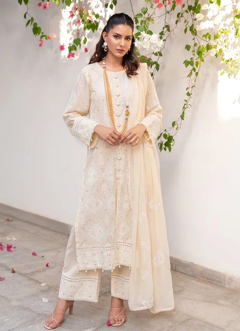 3 Pc Chikankari Lawn Unstitched