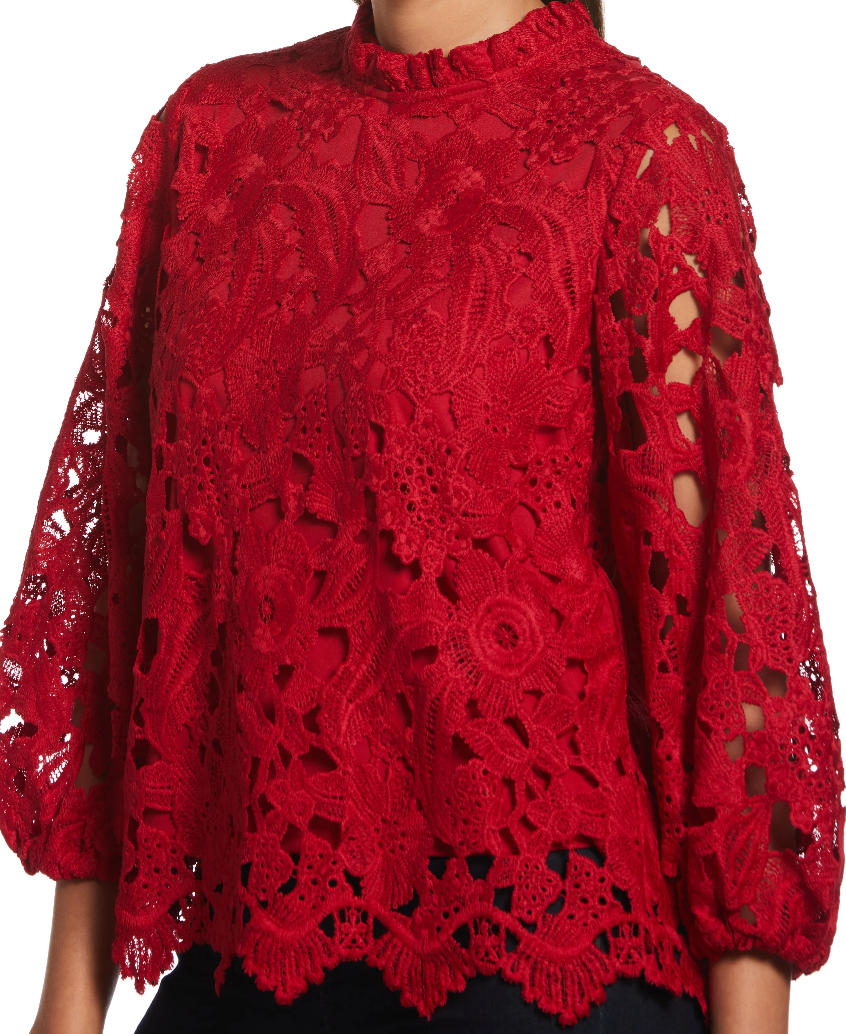 3/4 Sleeve Lace Top