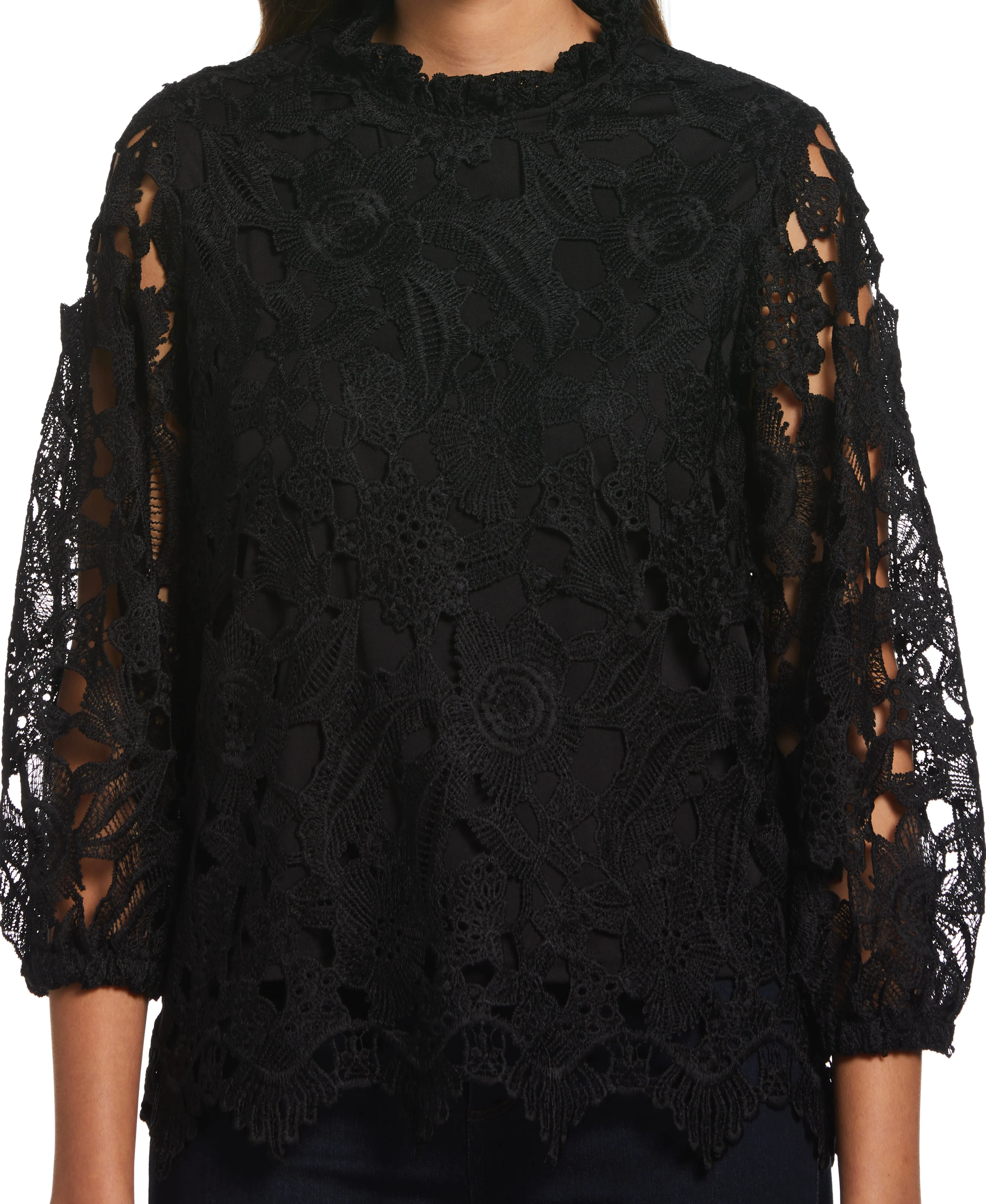 3/4 Sleeve Lace Top