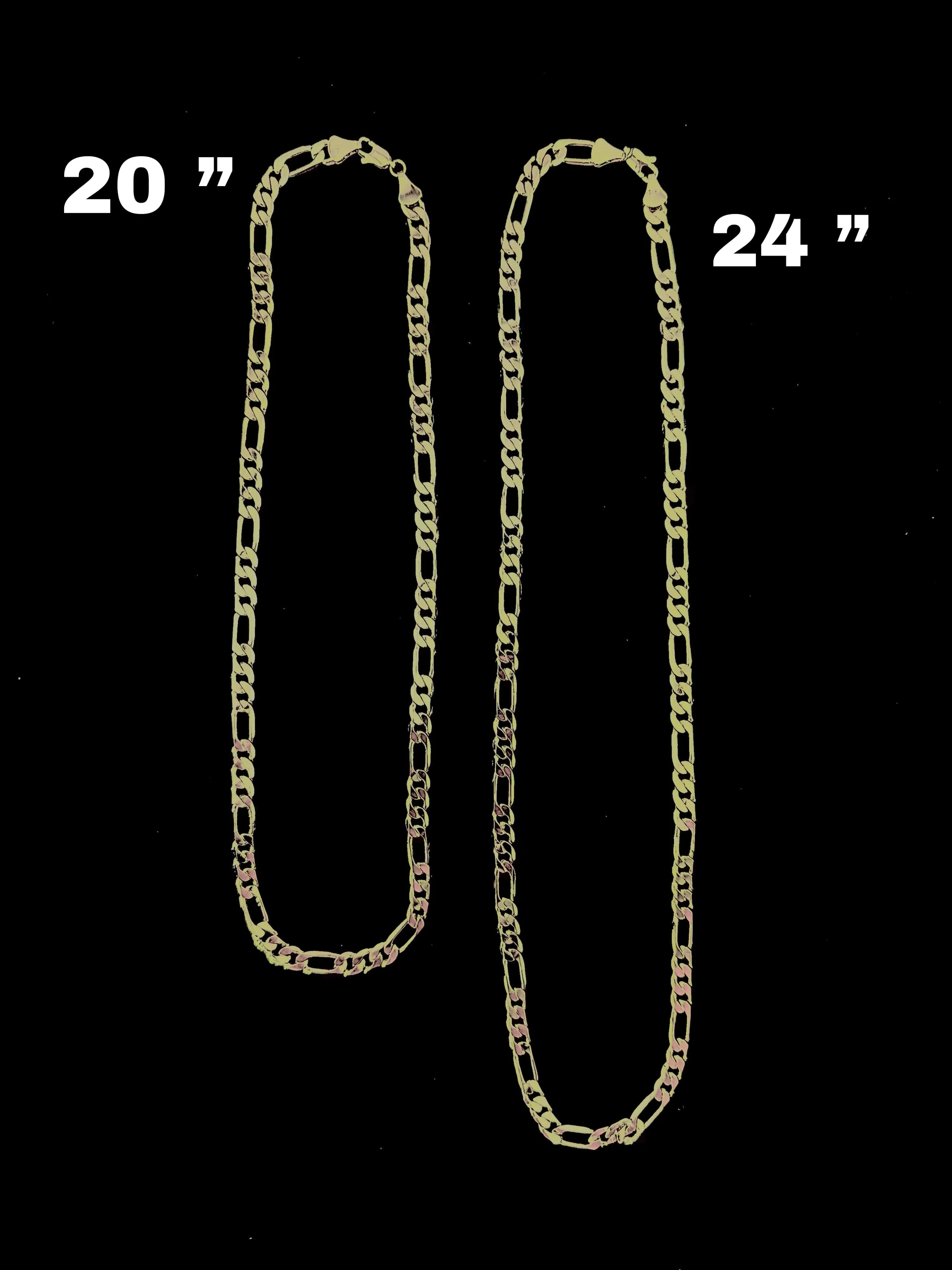 6.5 MM Figaro Chain 216 Necklace (Gold/Silver)