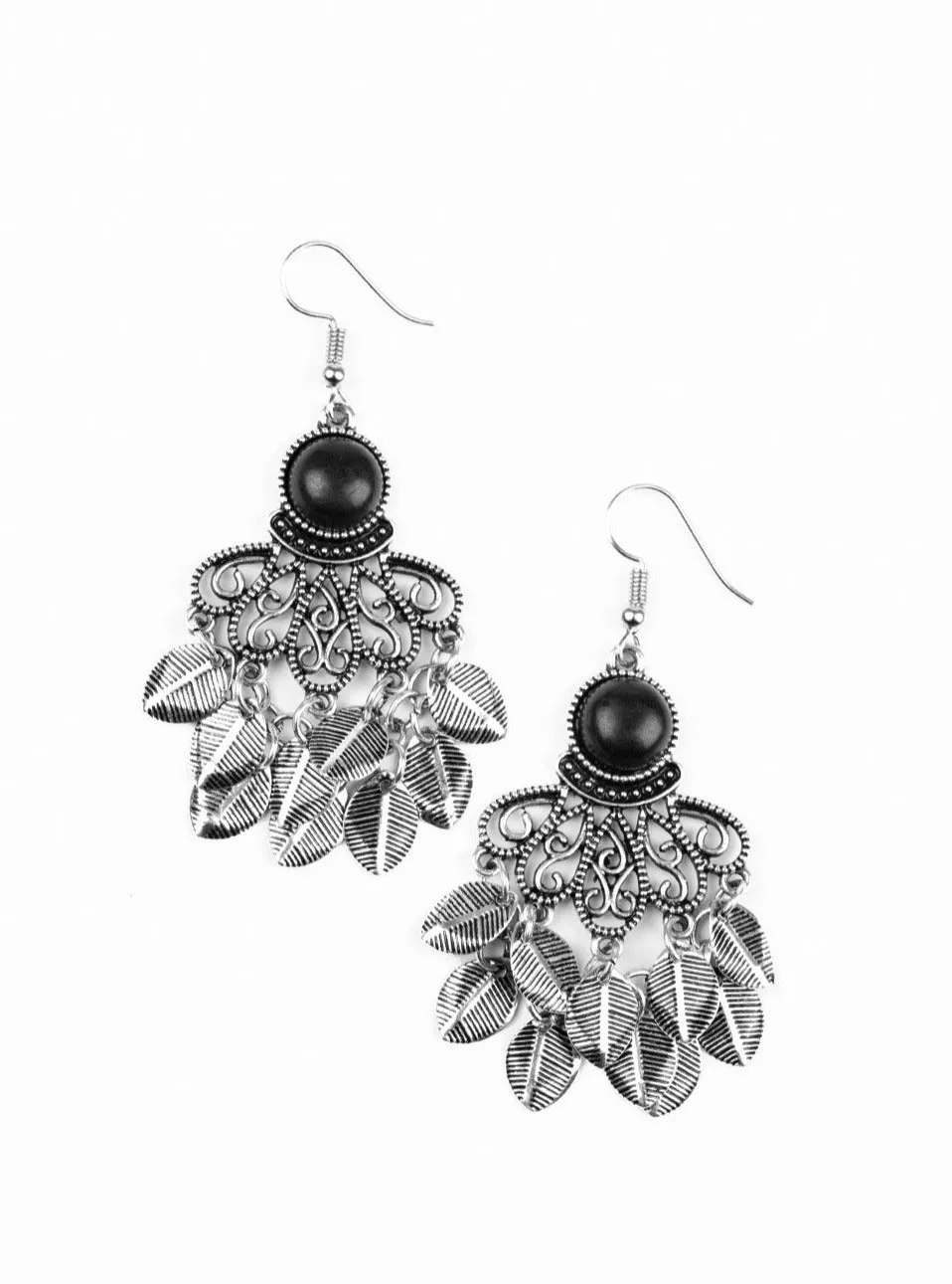 A Bit On The Wildside Black Earrings