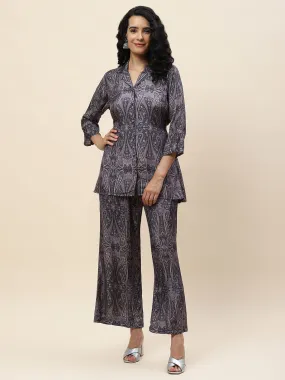 Abstract Printed Cotton Kurta With Pants