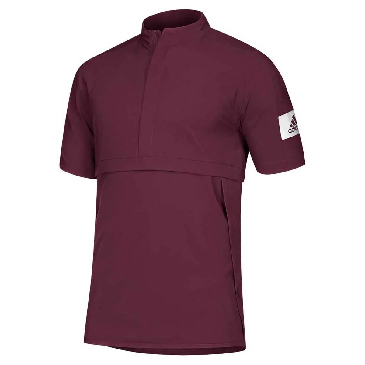 adidas Men's Maroon/White Game Mode Short Sleeve Quarter Zip