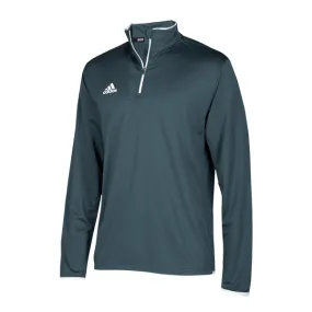 adidas Men's Onix/White Team Iconic Knit Long Sleeve Quarter Zip