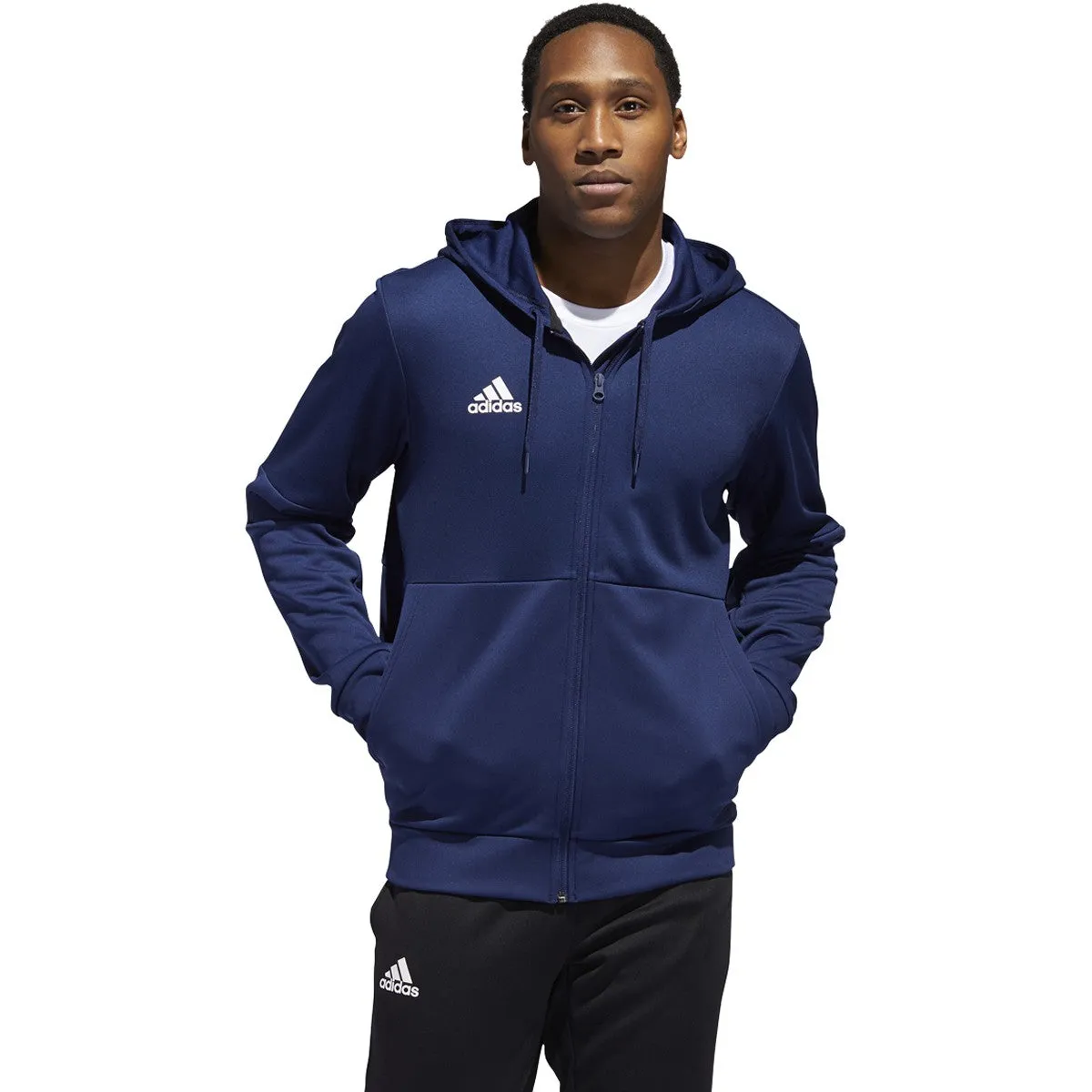 adidas Men's Team Navy Blue Melange/White Team Issue Full Zip Jacket