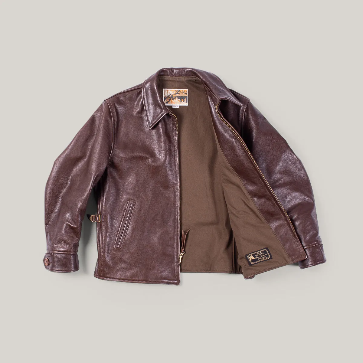 AERO LEATHER CUSTOM PLAINSMAN JACKET - SEAL VICENZA