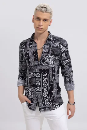 Afro Paisley Black Shirt