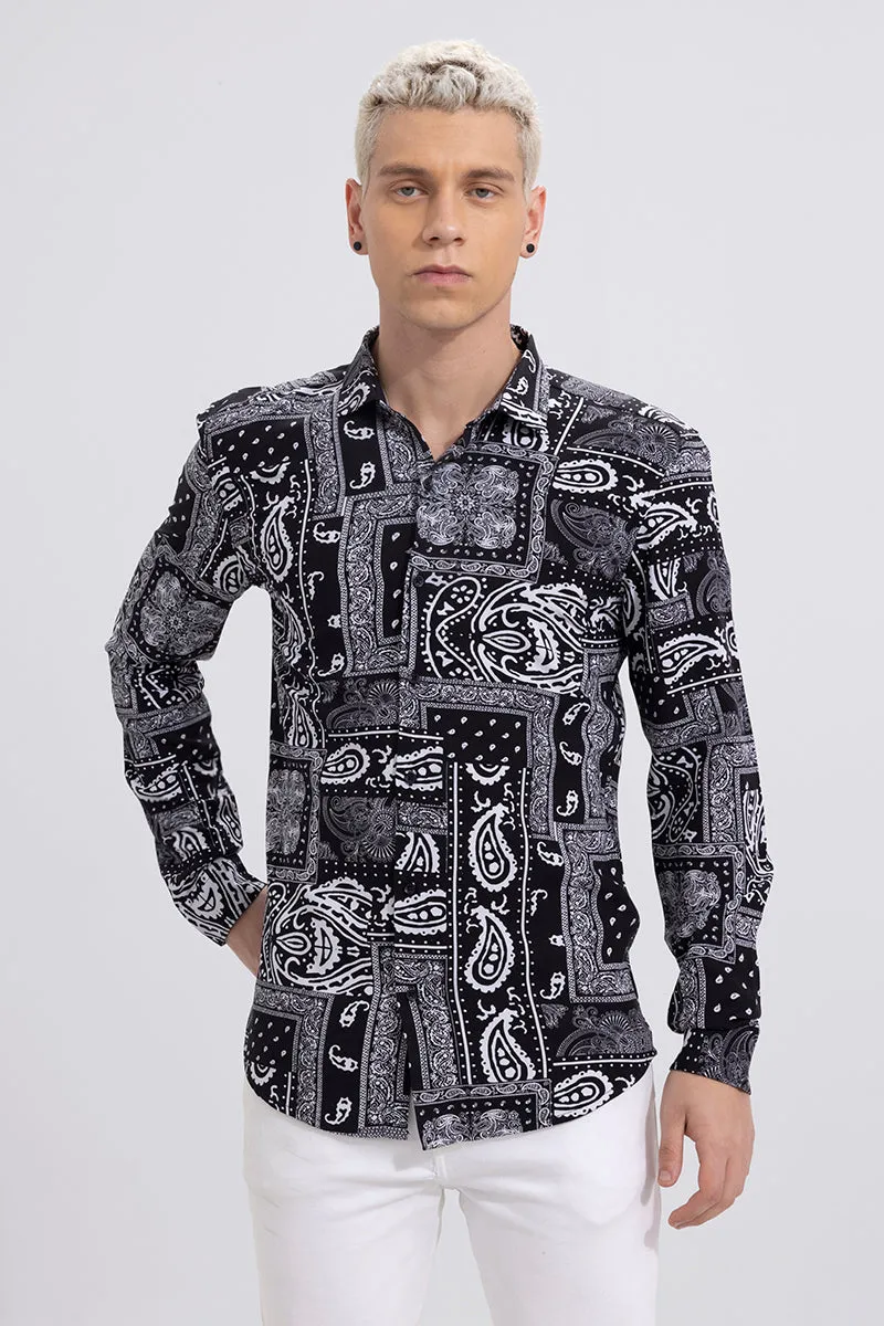 Afro Paisley Black Shirt