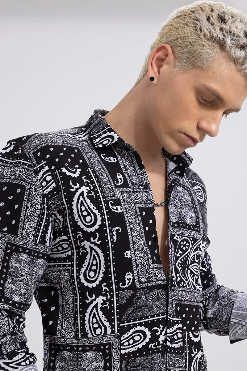 Afro Paisley Black Shirt