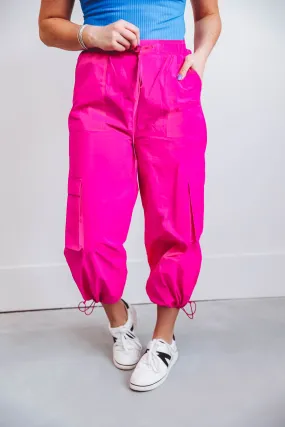 Alana Cargo Pants-Hot Pink