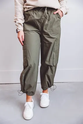 Alana Cargo Pants-Olive