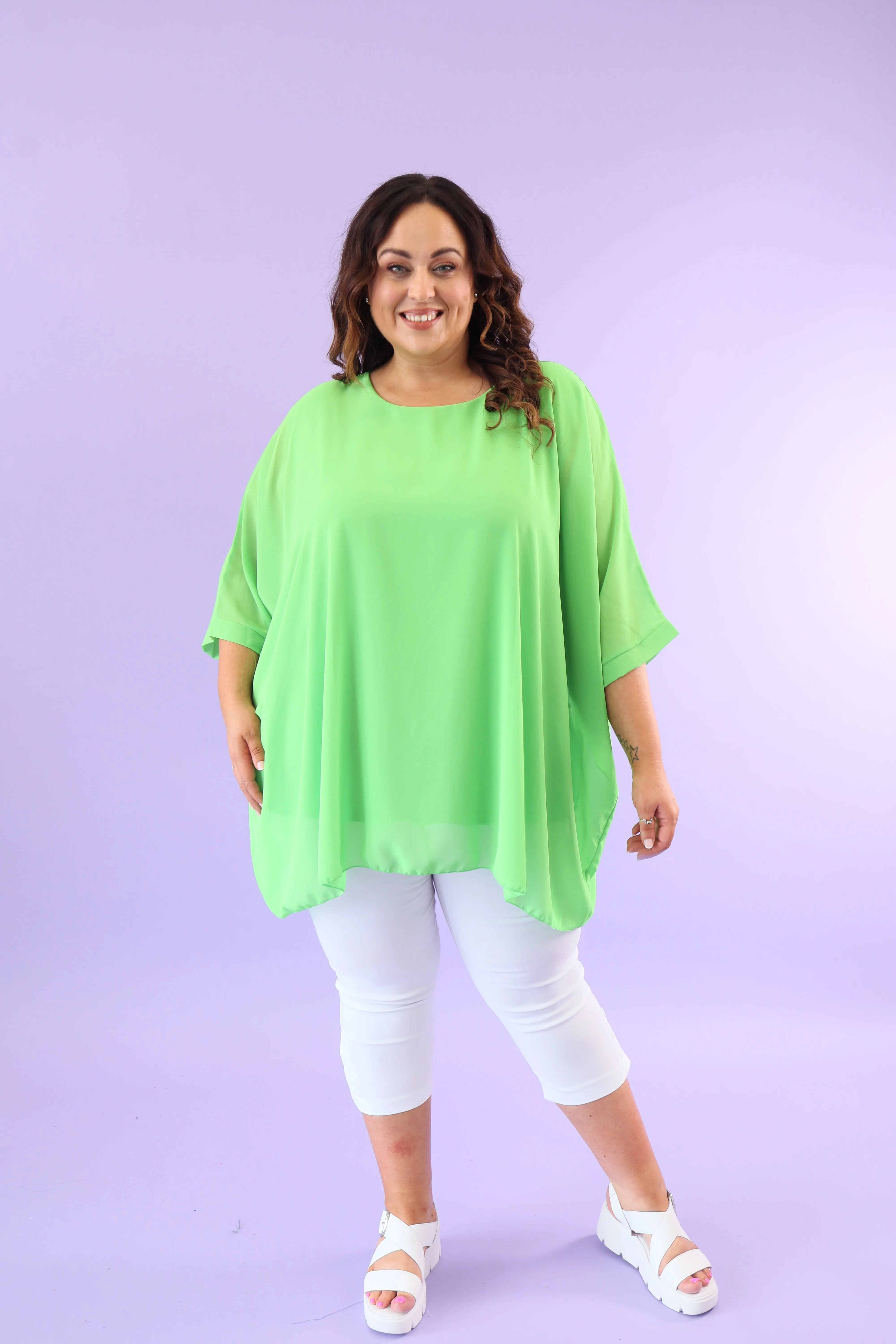 Alice Blouse in Lime Green