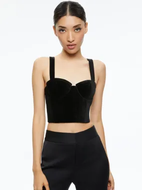 Alice   Olivia - Jeanna Bustier Top - Black