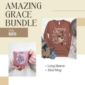 Amazing Grace Long Sleeve   15oz Mug Bundle - $20