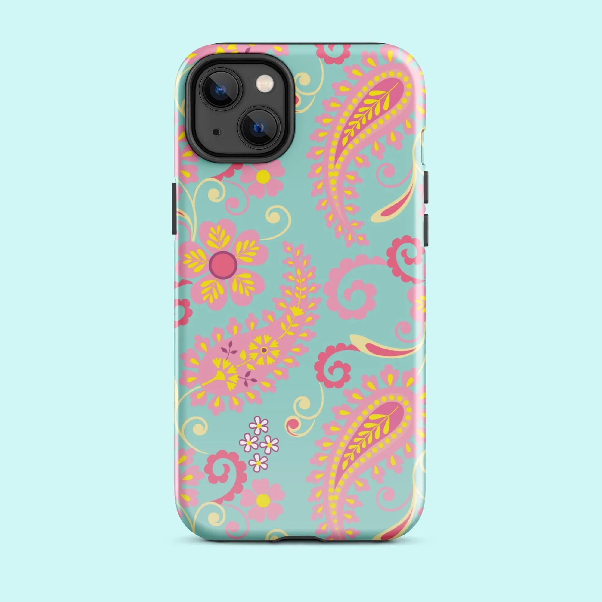 Aqua Paisley Tough Case for iPhone®