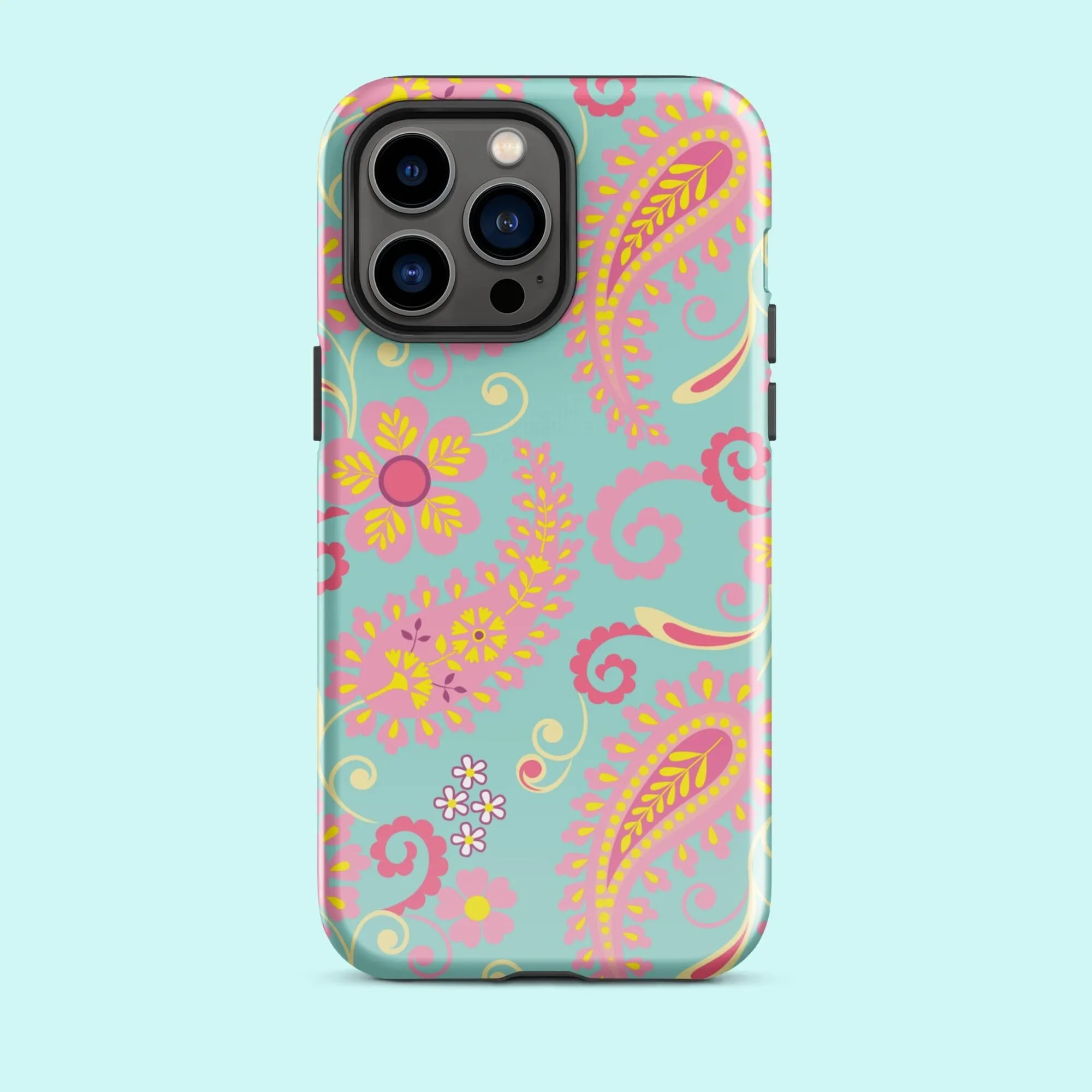 Aqua Paisley Tough Case for iPhone®