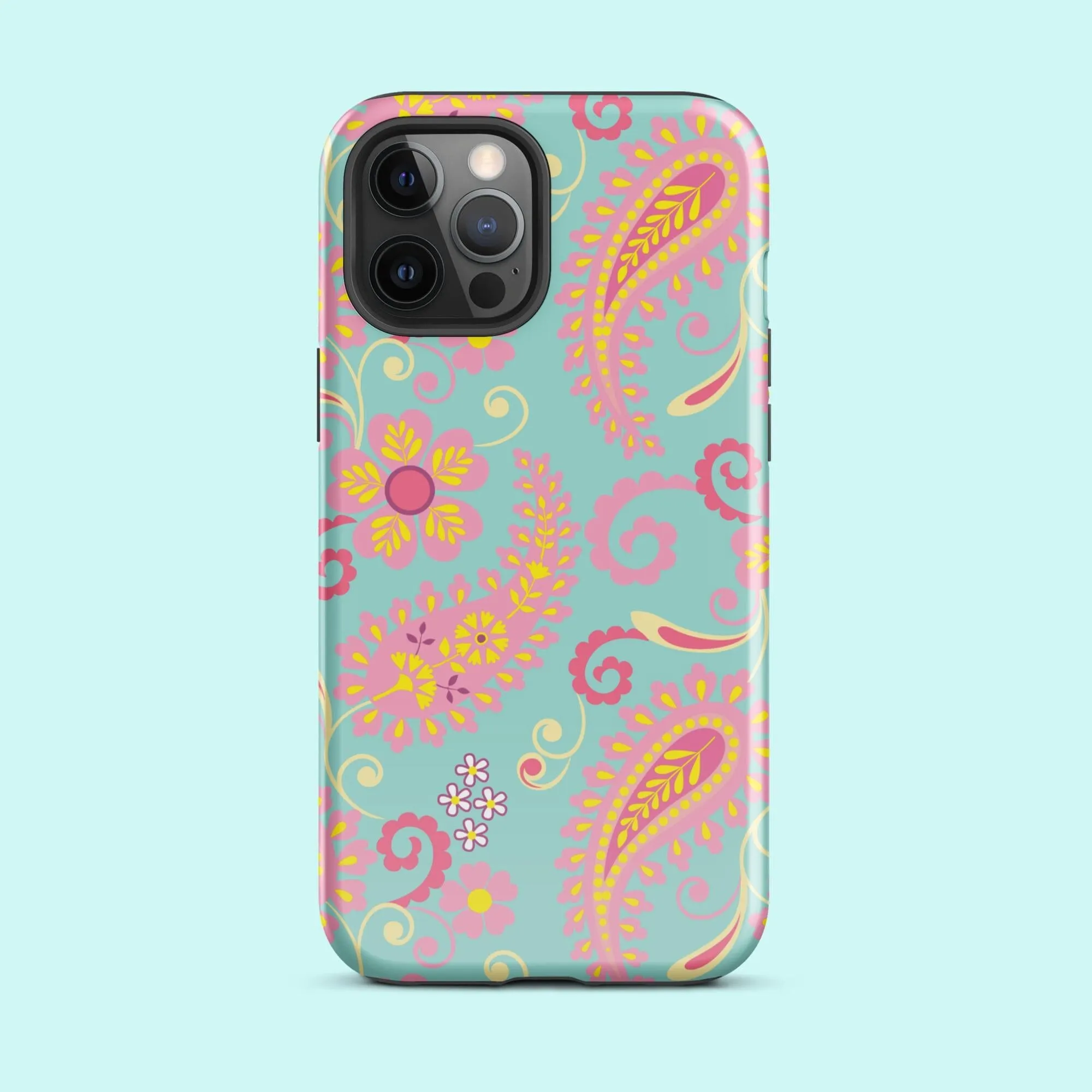 Aqua Paisley Tough Case for iPhone®