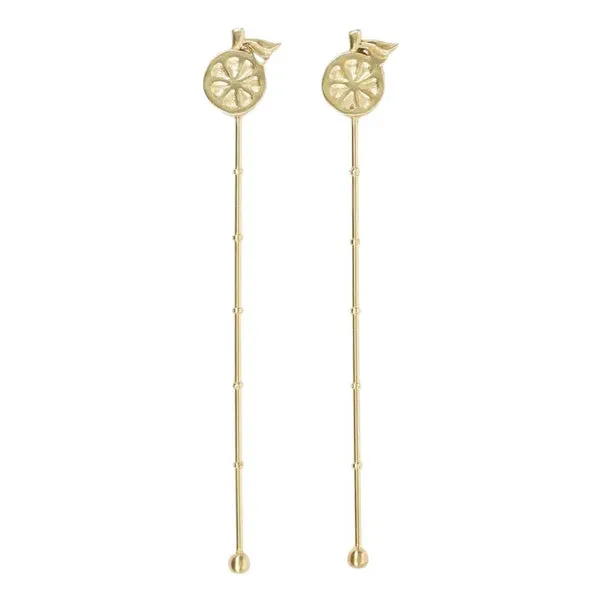 Arancio Set Of 2 Cocktail Stirrers  - Gold