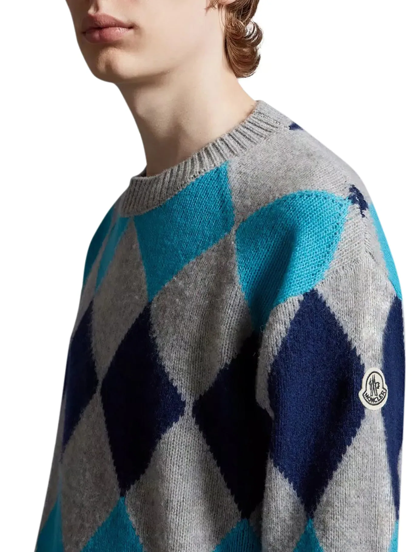 Argyle sweater in wool and cashmere