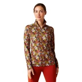 Ariat Womens Sunstopper 2.0 1/4 Zip Canteen Floral