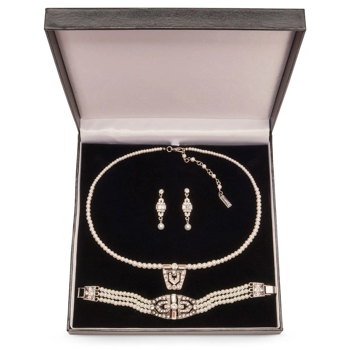 Art deco jewellery gift box: Pearl gift set. Free Gift Box worth £12