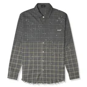 Azat Mard Grey Star Check Shirt