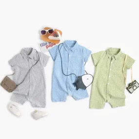 Baby Boys' Plaid Rompers