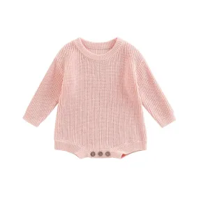 Baby Deluxe Sweater Knit Long Sleeve Romper Onesie Layette