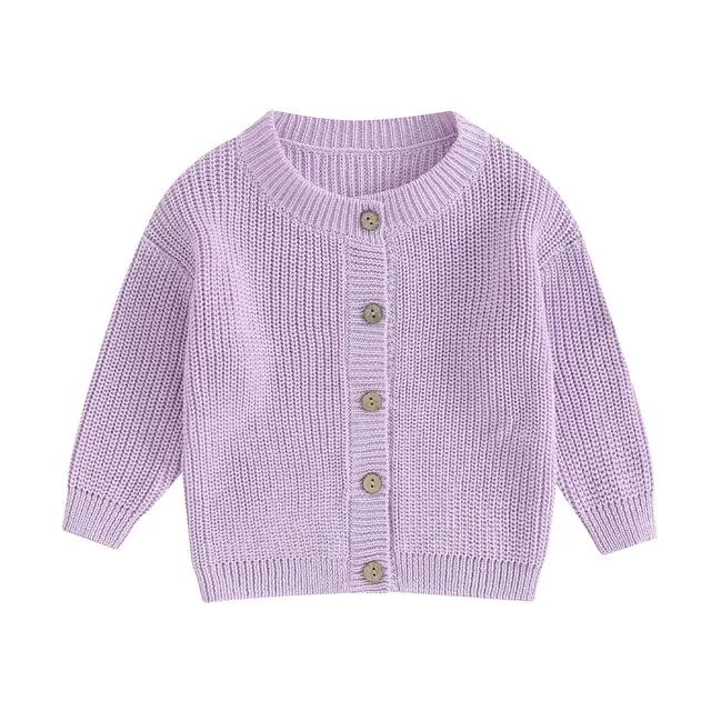 Baby Girls Deluxe Sweater Cardigan Pastel (4 Colors)