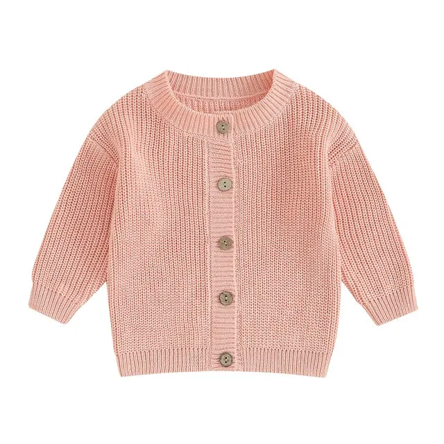 Baby Girls Deluxe Sweater Cardigan Pastel (4 Colors)