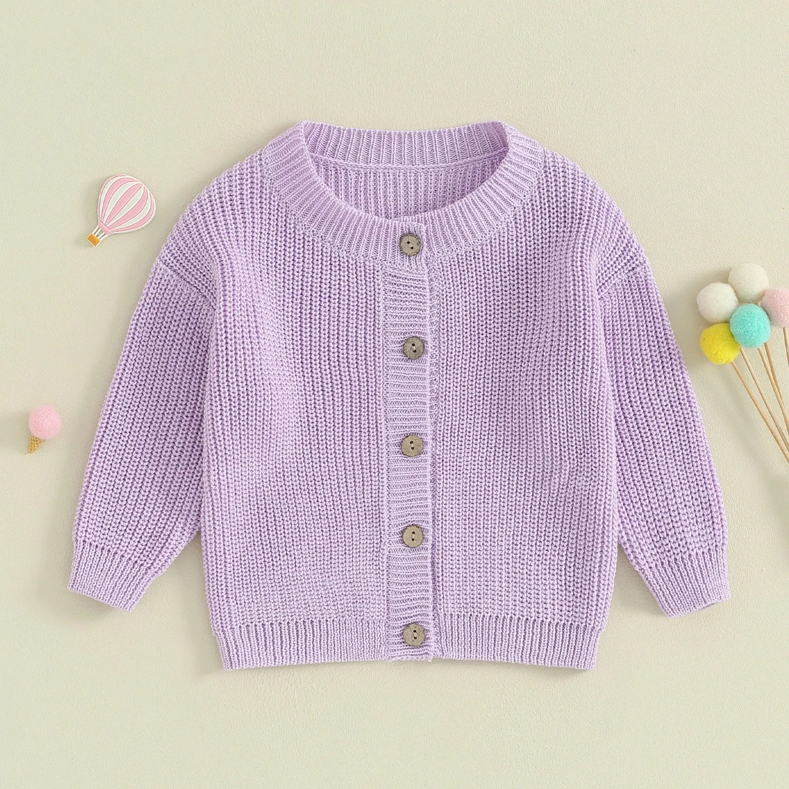 Baby Girls Deluxe Sweater Cardigan Pastel (4 Colors)