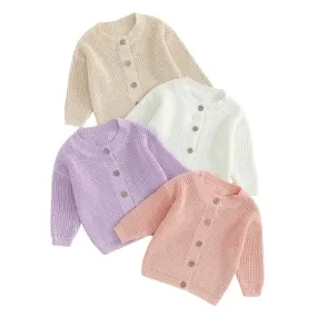 Baby Girls Deluxe Sweater Cardigan Pastel (4 Colors)