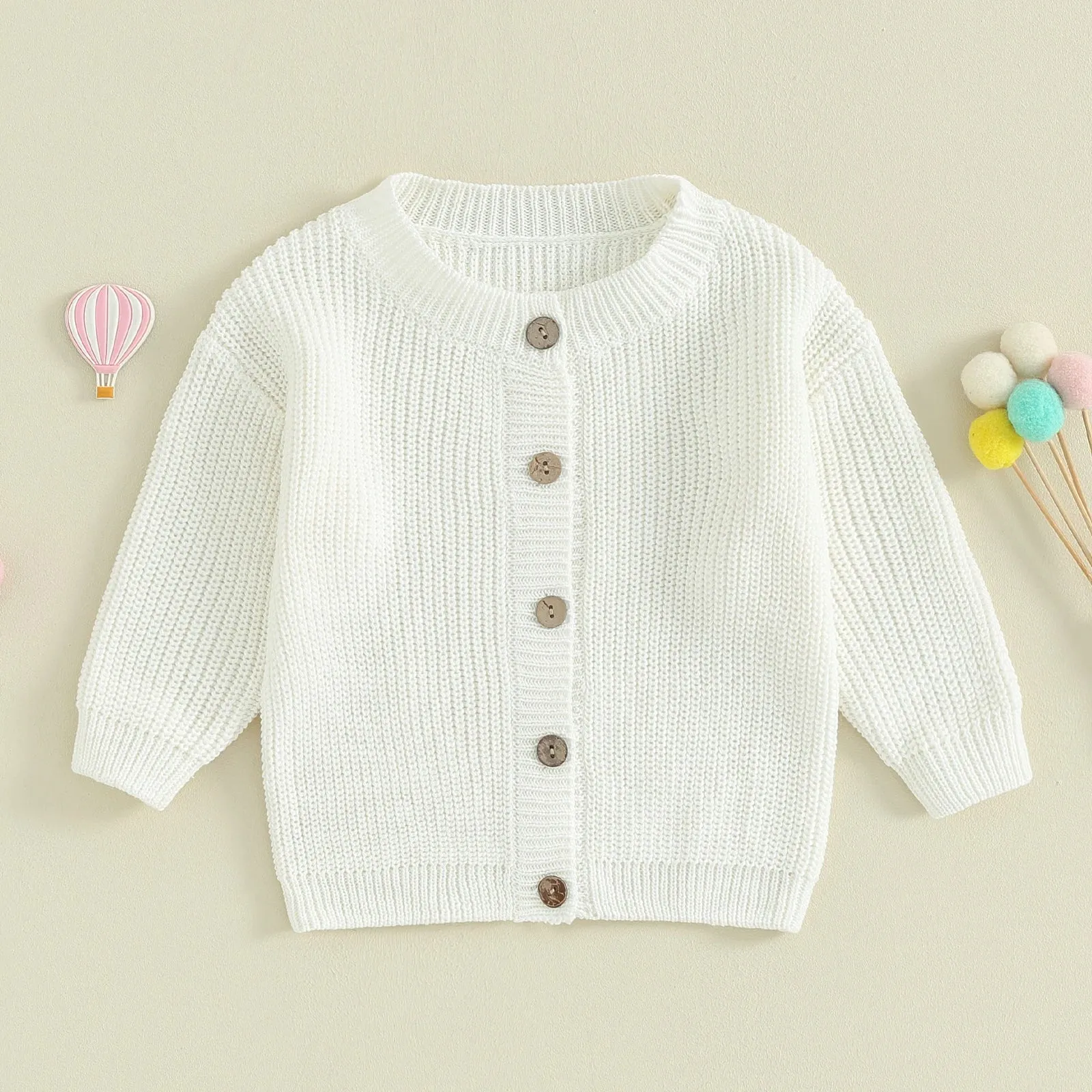 Baby Girls Deluxe Sweater Cardigan Pastel (4 Colors)