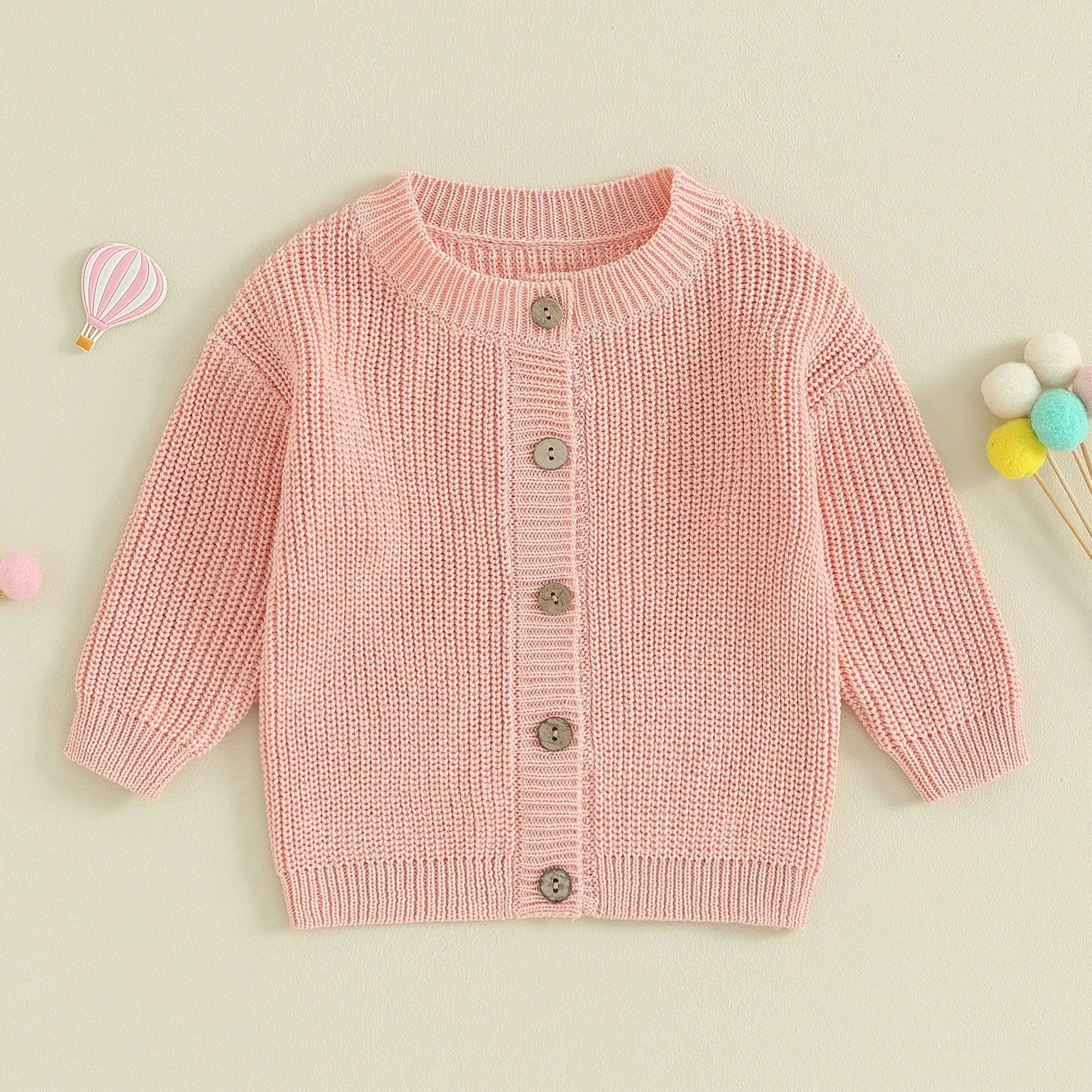 Baby Girls Deluxe Sweater Cardigan Pastel (4 Colors)