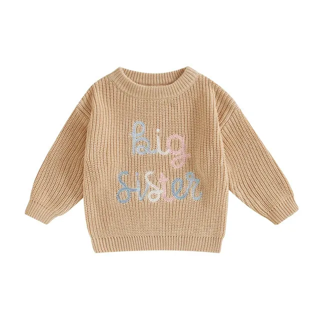 Baby Toddler Girls Deluxe Sweater - BIG SISTER