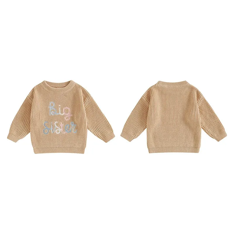 Baby Toddler Girls Deluxe Sweater - BIG SISTER