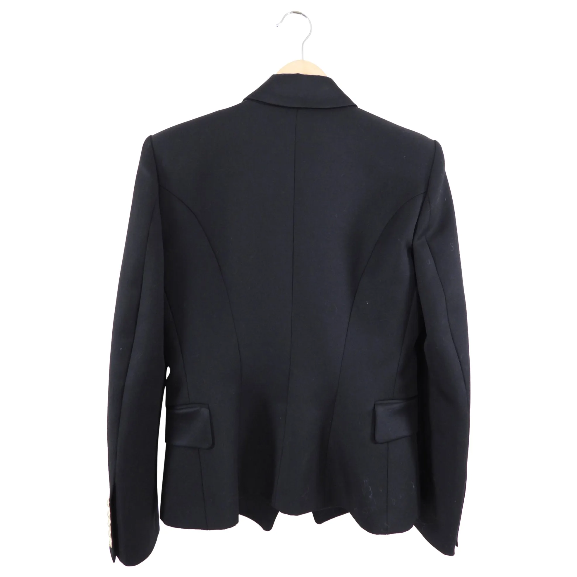 Balmain Black Blazer with Gold Lion Head Buttons - FR40 / 8