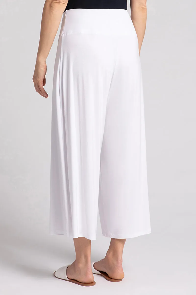 Bamboo Wide Capri | White