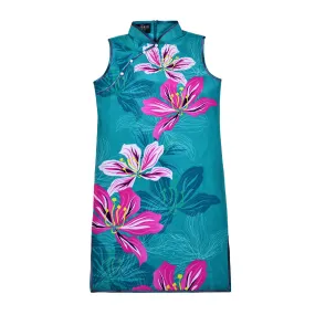 【BAUHINIA】100% Silk Cheongsam with Crystals-Junior